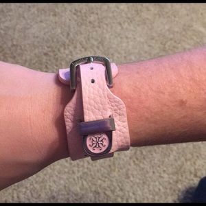 Rustic Cuff pink with silver buckle